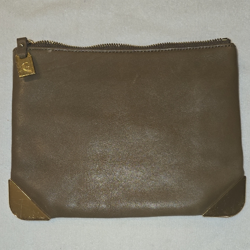 ​​G.I.L.I. Roma II Large Lambskin Leather Pouch - Cashew / Warm Tan